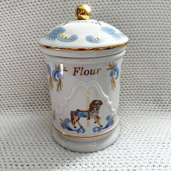 Lenox Other - Lenox Carousel Horse FLOUR Hand Painted Porcelain Lidded Canister Vintage 1995